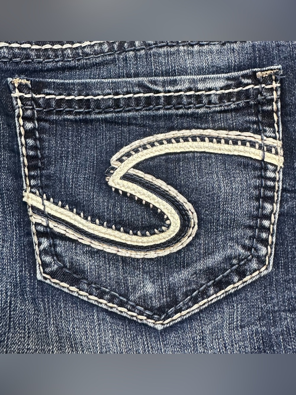 Silver Jeans Dark Indigo Denim Shorts With Embroidered Pockets Women’s 26” - Picture 14 of 14